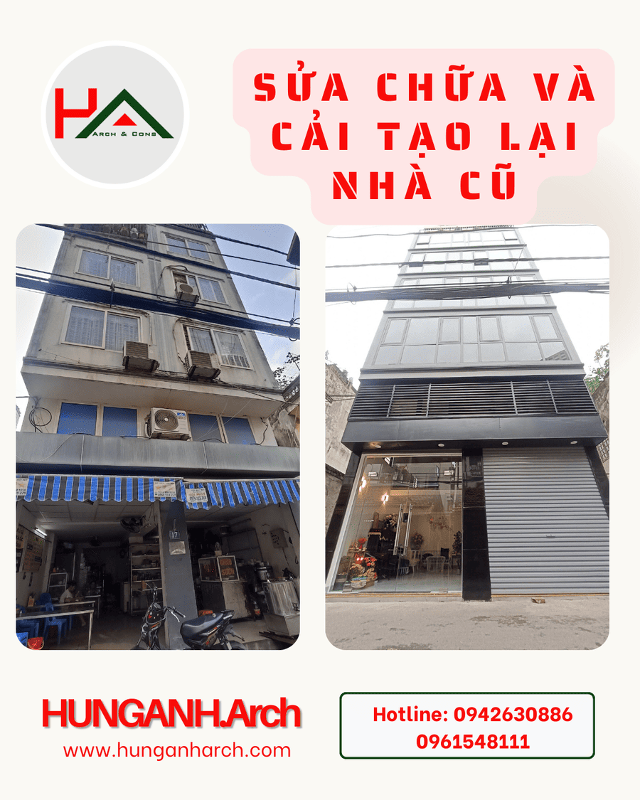 Thiết Kế Kiến Trúc Hunganh.arch Cung Cấp Dịch Vụ Sửa Chữa Và Cải Tạo Lại Nhà Cũ, Bản Thiết Kế Mới đầy đủ Chất Lượng
